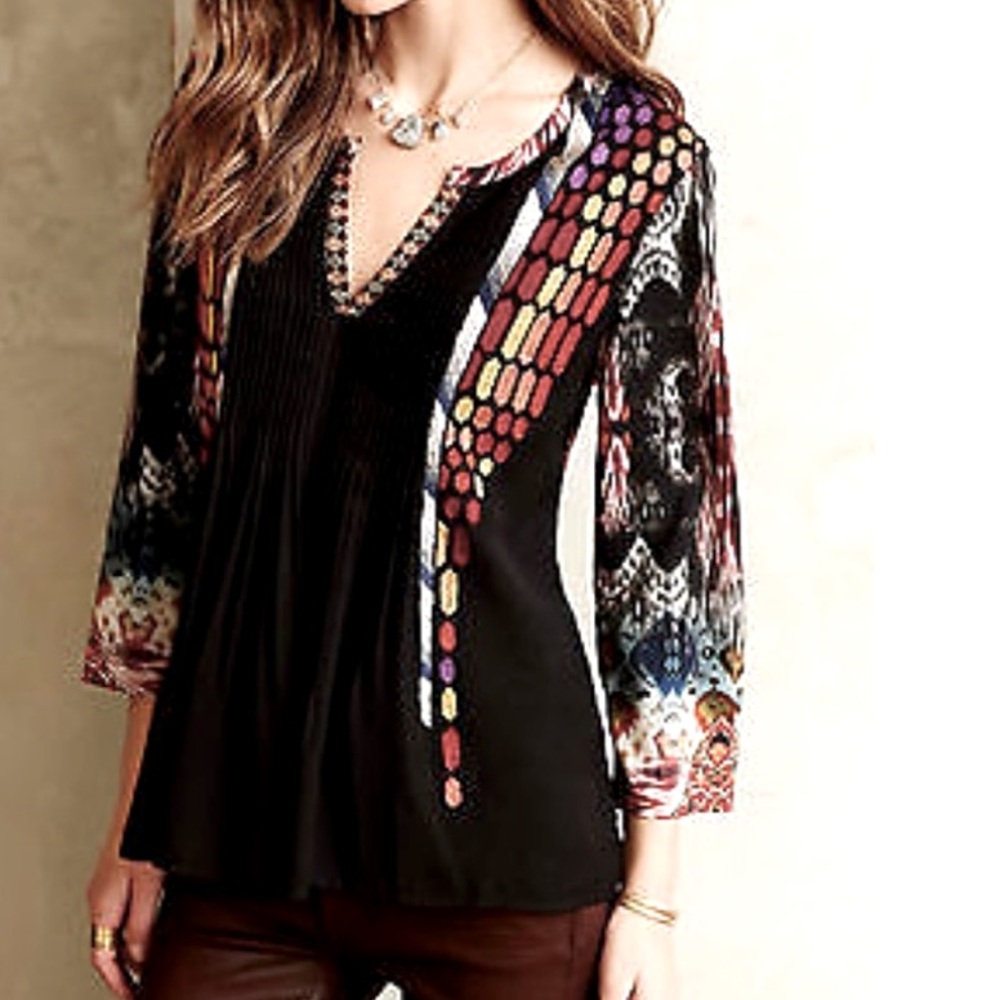 Anthropologie Spectral Peasant Blouse